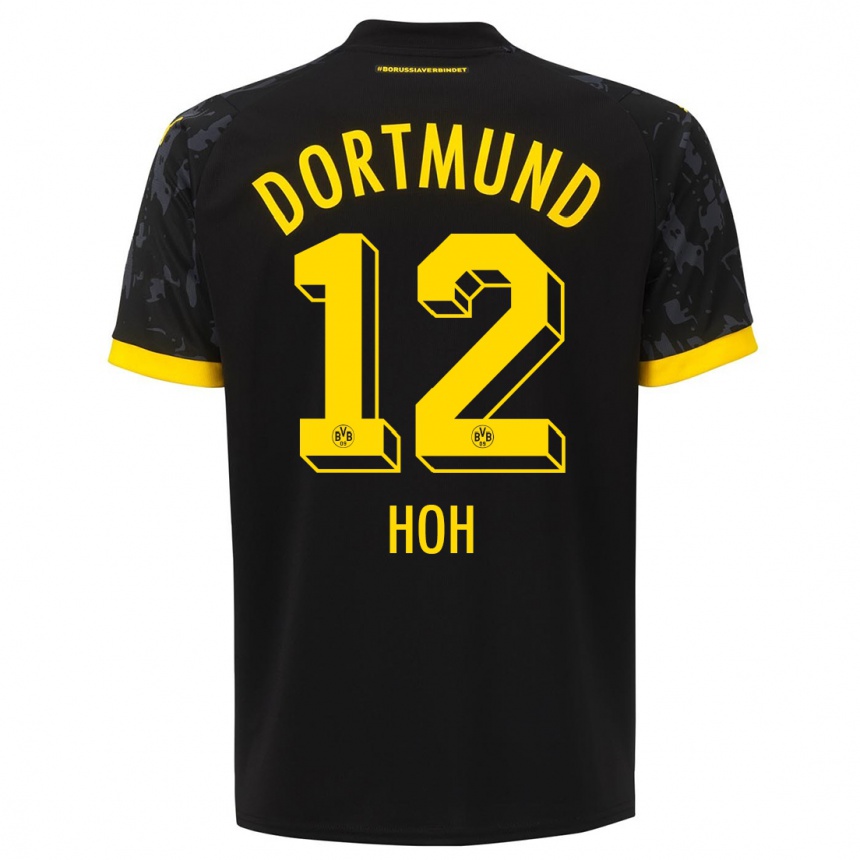 Niño Fútbol Camiseta Hendrik Hoh #12 Negro 2ª Equipación 2023/24 México