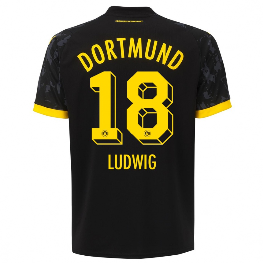 Niño Fútbol Camiseta Michel Ludwig #18 Negro 2ª Equipación 2023/24 México