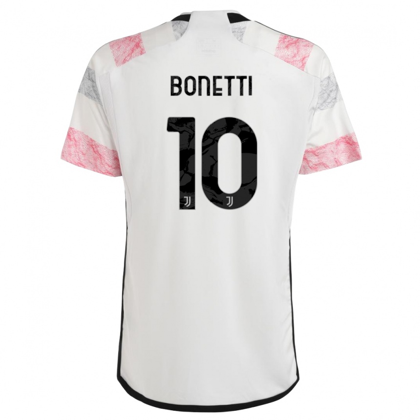 Niño Fútbol Camiseta Andrea Bonetti #10 Blanco Rosa 2ª Equipación 2023/24 México