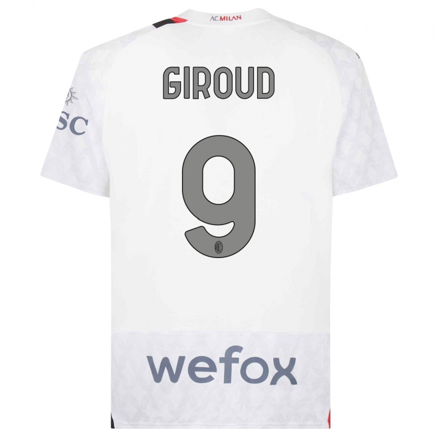 Niño Fútbol Camiseta Olivier Giroud #9 Blanco 2ª Equipación 2023/24 México