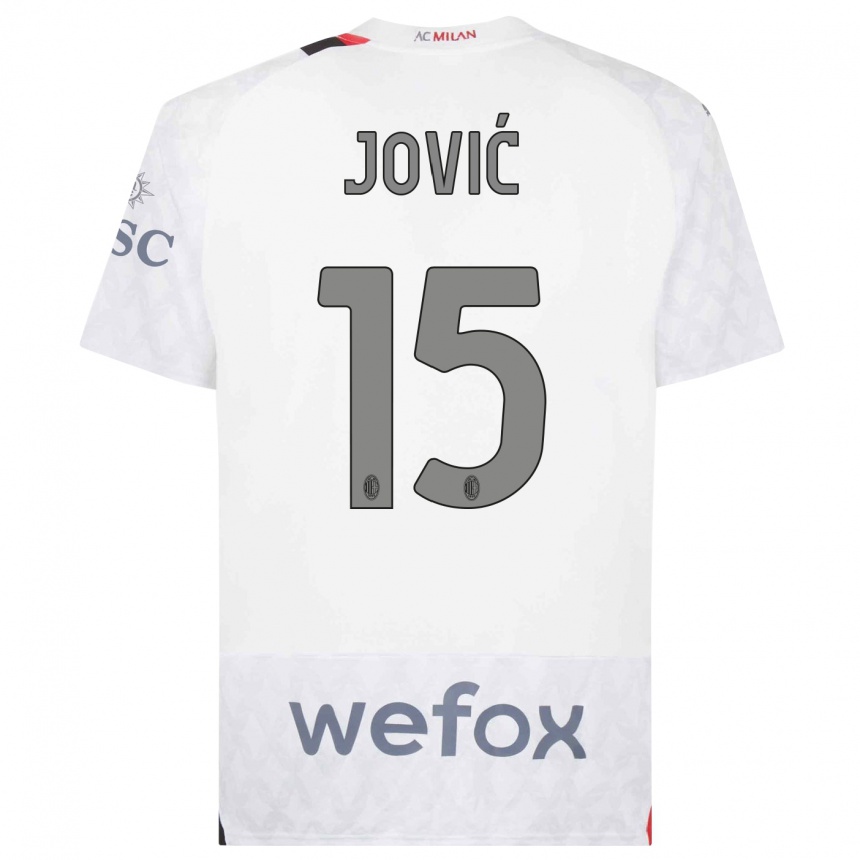 Niño Fútbol Camiseta Luka Jovic #15 Blanco 2ª Equipación 2023/24 México