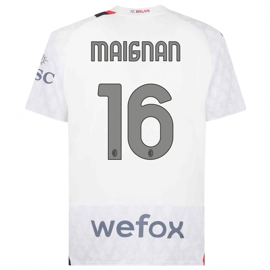 Niño Fútbol Camiseta Mike Maignan #16 Blanco 2ª Equipación 2023/24 México