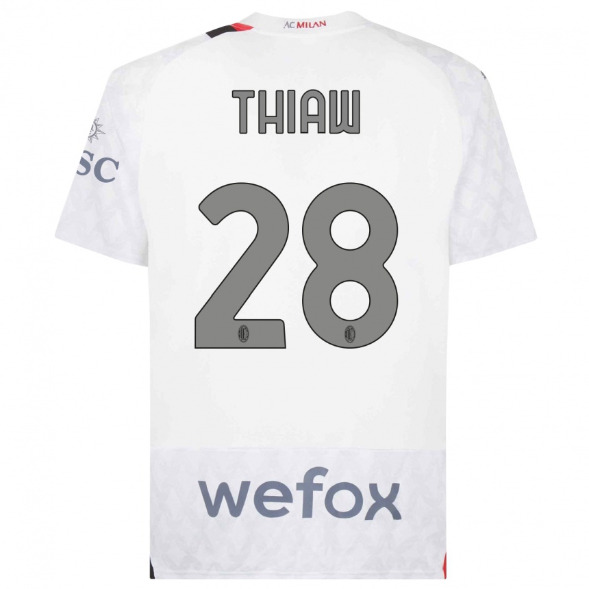 Niño Fútbol Camiseta Malick Thiaw #28 Blanco 2ª Equipación 2023/24 México