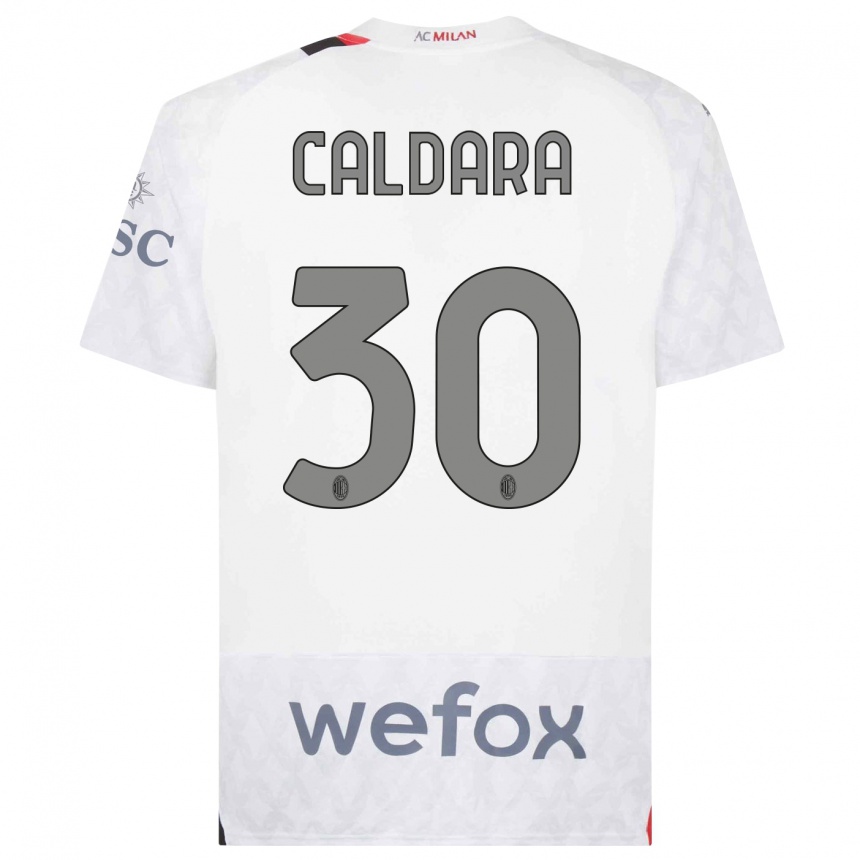 Niño Fútbol Camiseta Mattia Caldara #30 Blanco 2ª Equipación 2023/24 México