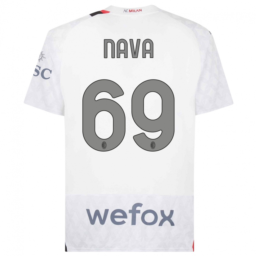 Niño Fútbol Camiseta Lapo Nava #69 Blanco 2ª Equipación 2023/24 México