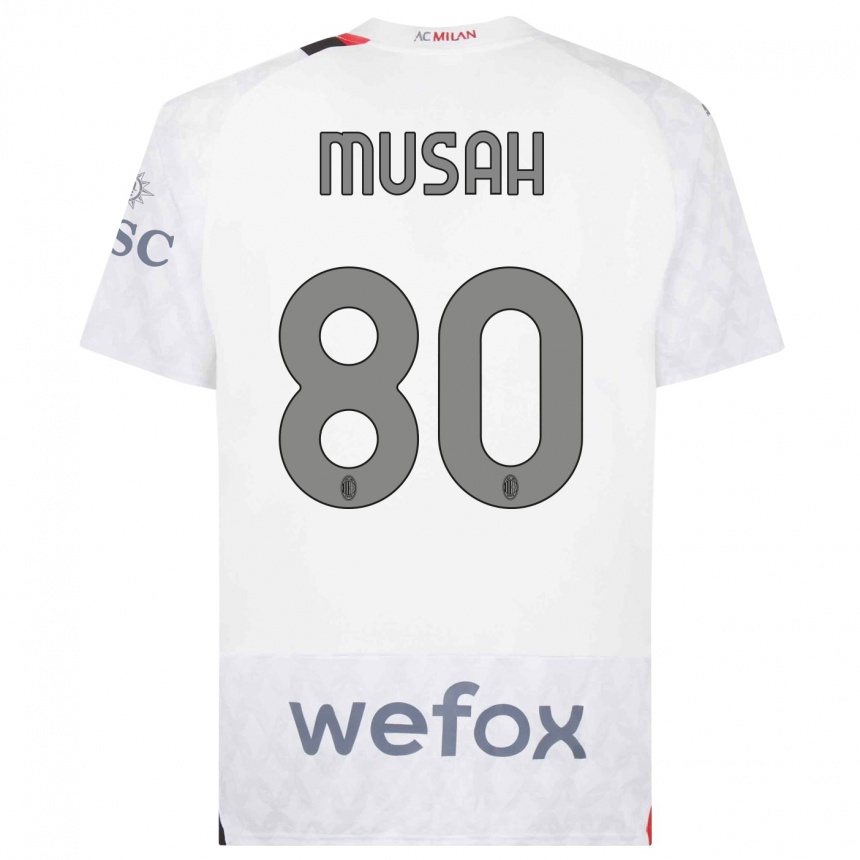 Niño Fútbol Camiseta Yunus Musah #80 Blanco 2ª Equipación 2023/24 México