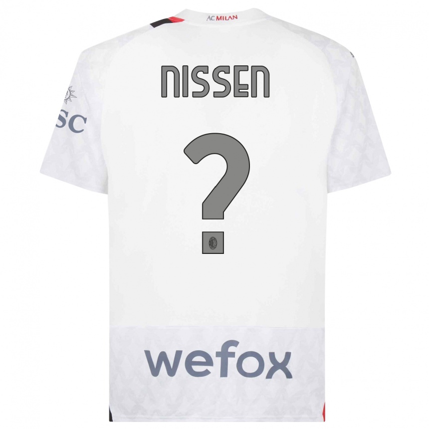 Niño Fútbol Camiseta Fredrik Nissen #0 Blanco 2ª Equipación 2023/24 México