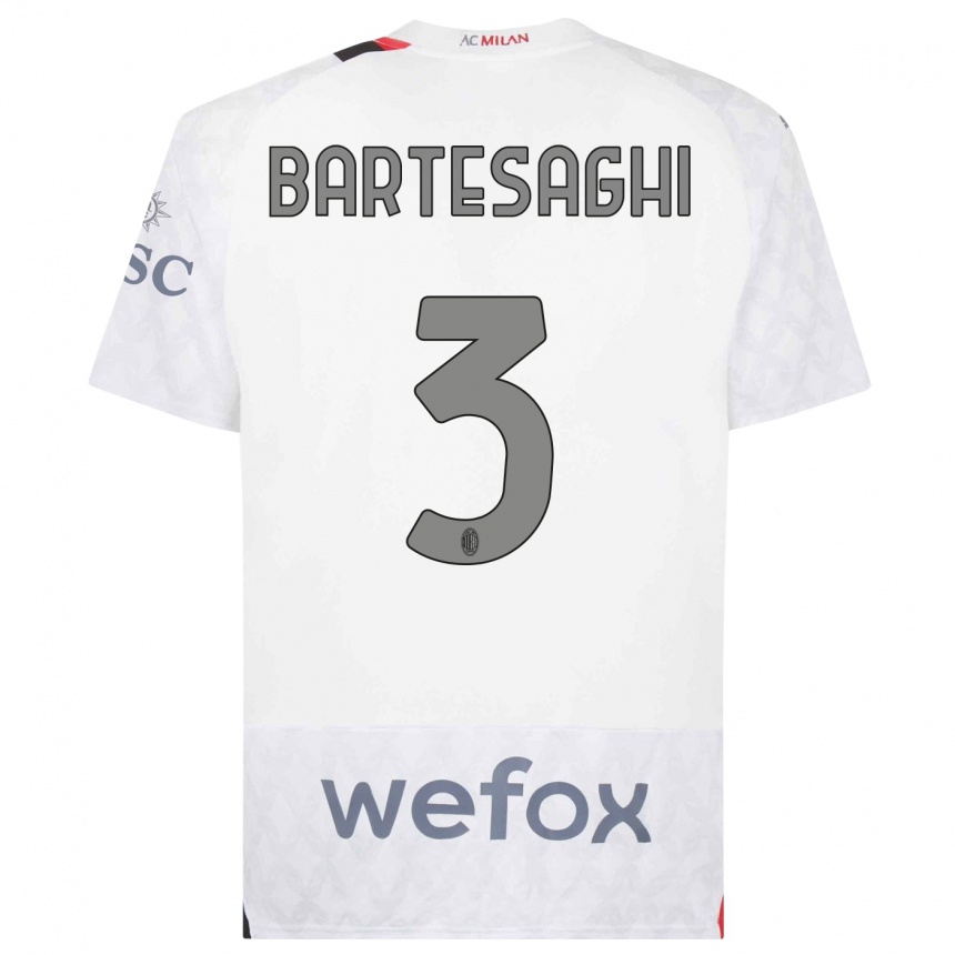 Niño Fútbol Camiseta Davide Bartesaghi #3 Blanco 2ª Equipación 2023/24 México