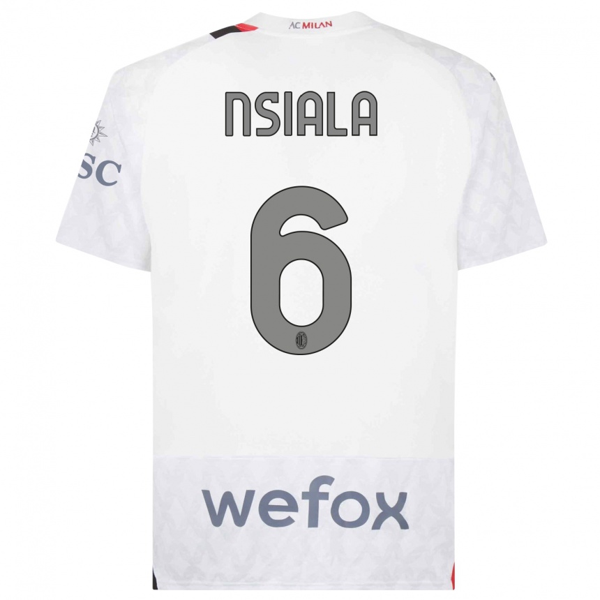 Niño Fútbol Camiseta Clinton Nsiala #6 Blanco 2ª Equipación 2023/24 México