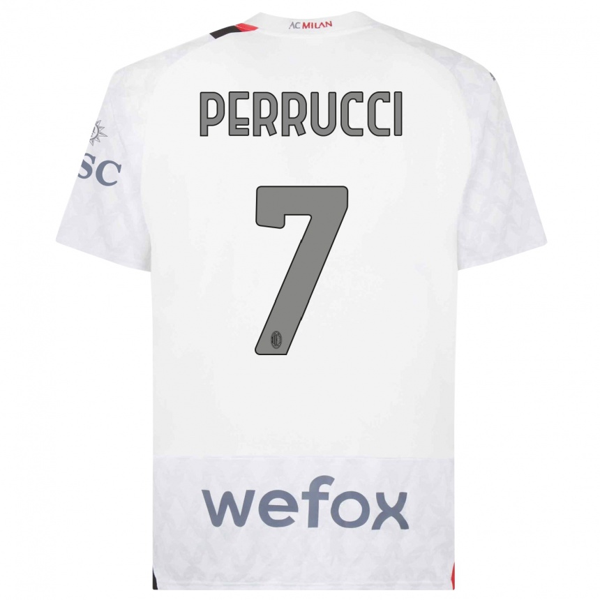 Niño Fútbol Camiseta Vincenzo Perrucci #7 Blanco 2ª Equipación 2023/24 México