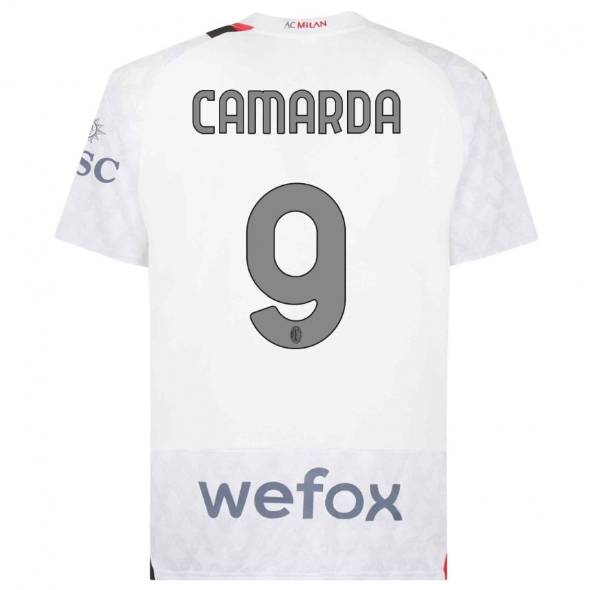 Niño Fútbol Camiseta Francesco Camarda #9 Blanco 2ª Equipación 2023/24 México