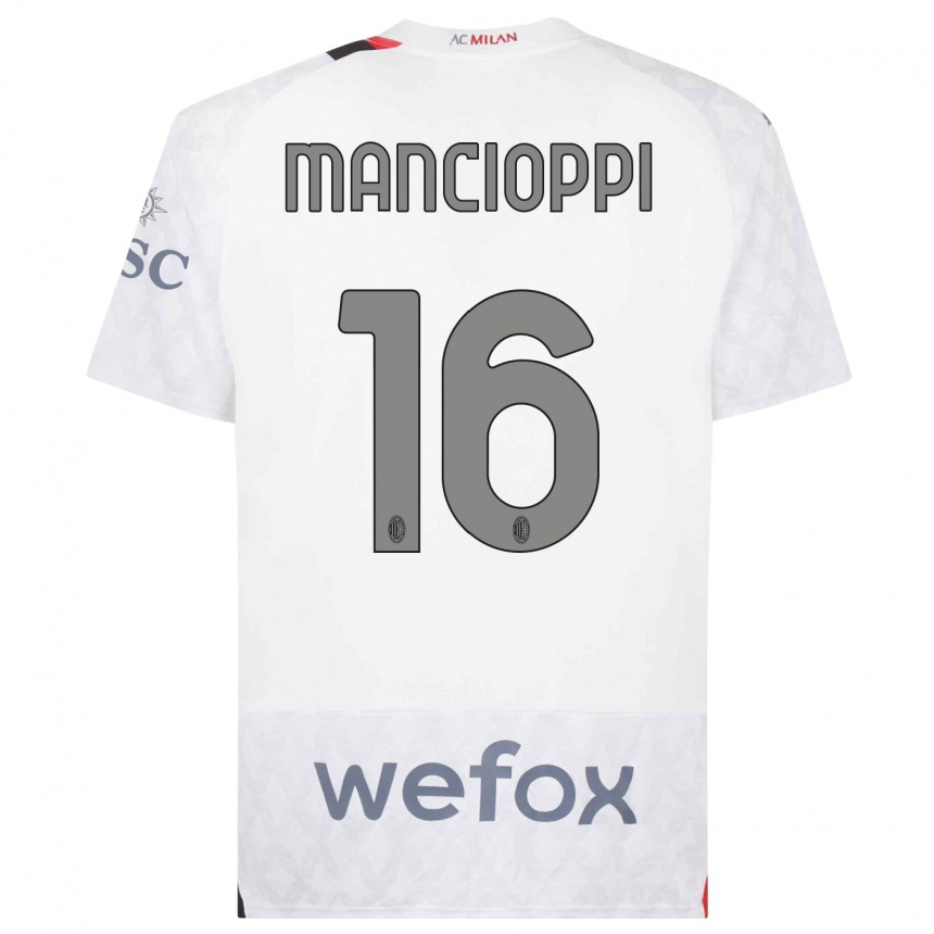 Niño Fútbol Camiseta Tommaso Mancioppi #16 Blanco 2ª Equipación 2023/24 México