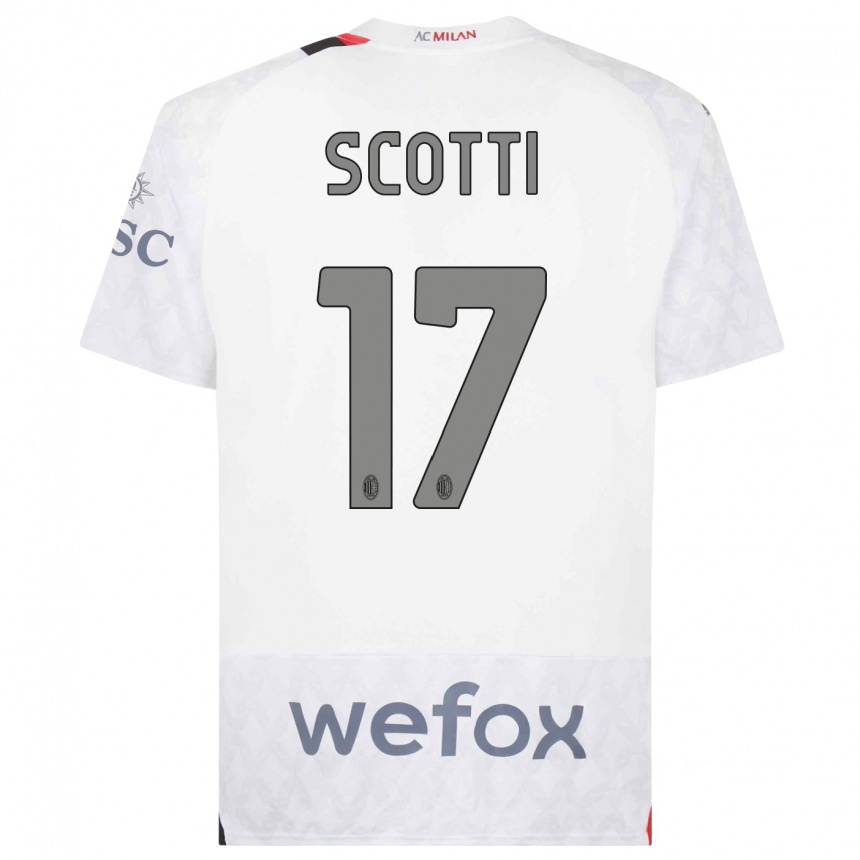 Niño Fútbol Camiseta Filippo Scotti #17 Blanco 2ª Equipación 2023/24 México