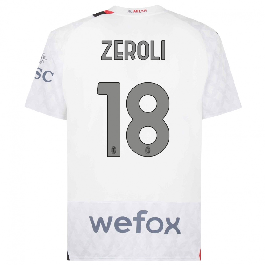 Niño Fútbol Camiseta Kevin Zeroli #18 Blanco 2ª Equipación 2023/24 México