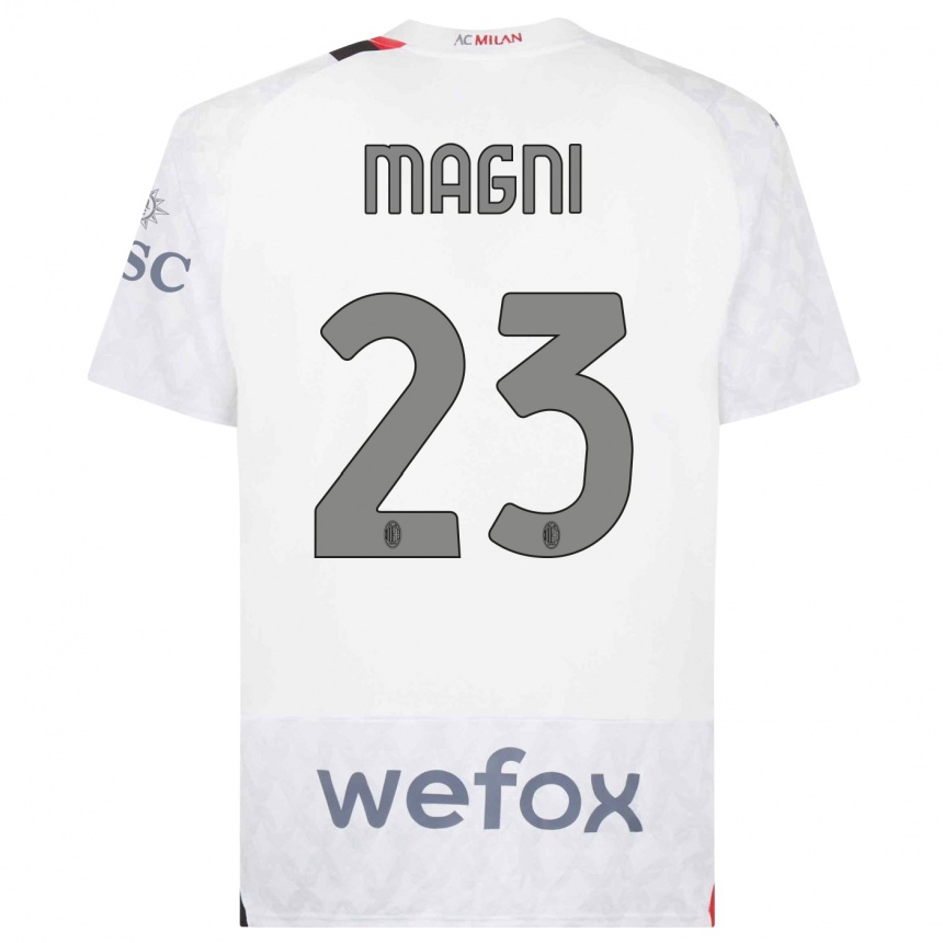 Niño Fútbol Camiseta Vittorio Magni #23 Blanco 2ª Equipación 2023/24 México