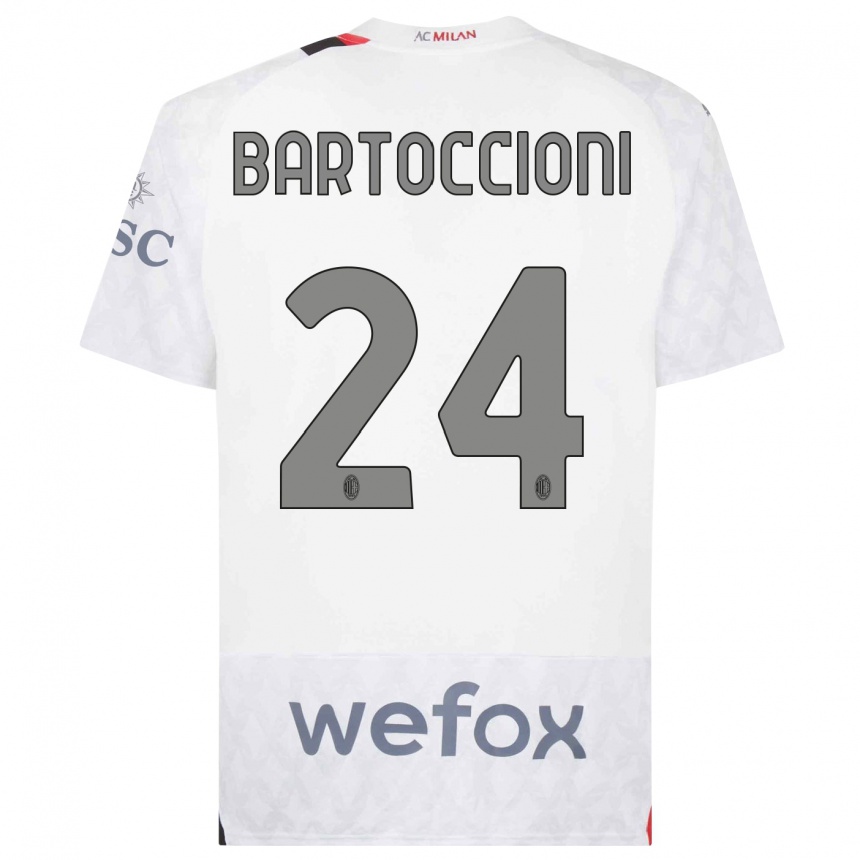 Niño Fútbol Camiseta Andrea Bartoccioni #24 Blanco 2ª Equipación 2023/24 México