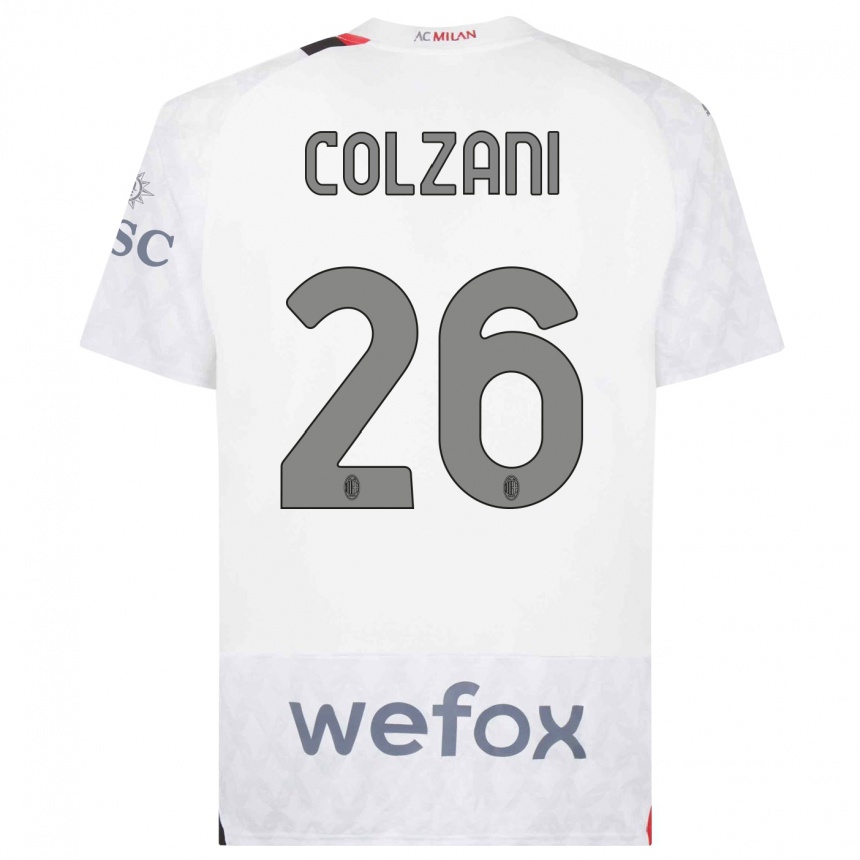 Niño Fútbol Camiseta Edoardo Colzani #26 Blanco 2ª Equipación 2023/24 México