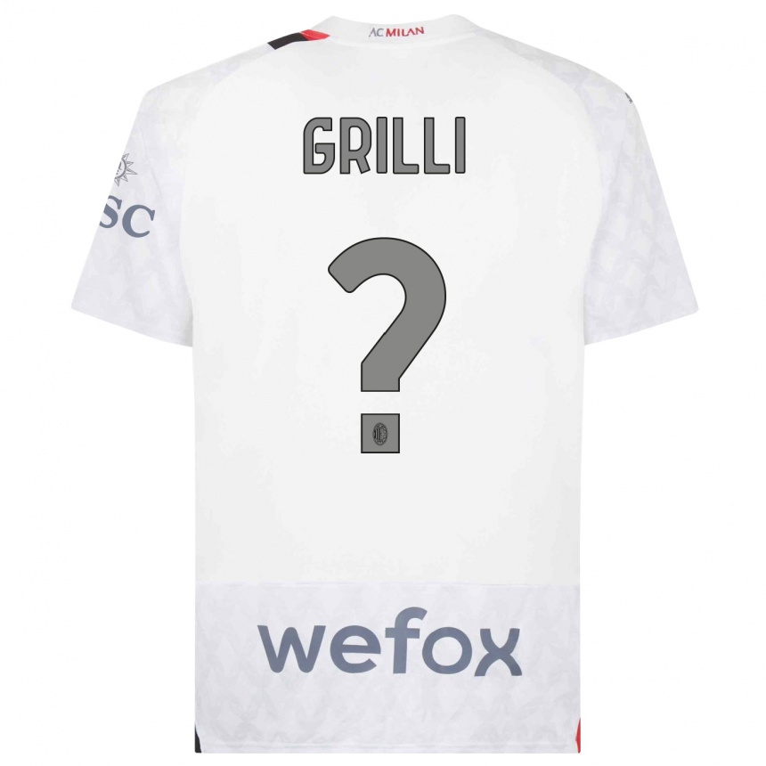 Niño Fútbol Camiseta Lorenzo Grilli #0 Blanco 2ª Equipación 2023/24 México