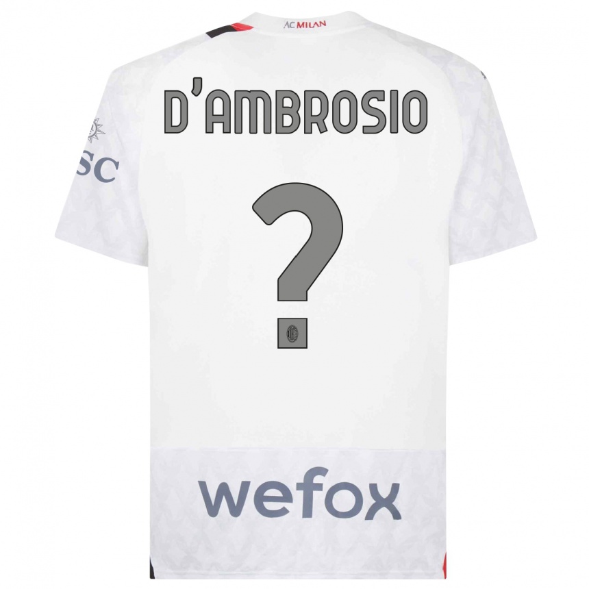 Niño Fútbol Camiseta Antonio D'ambrosio #0 Blanco 2ª Equipación 2023/24 México