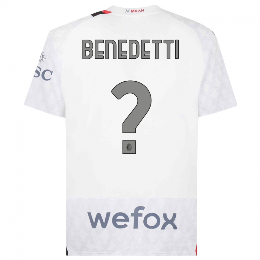 Niño Fútbol Camiseta Gioele Benedetti #0 Blanco 2ª Equipación 2023/24 México