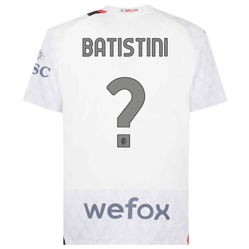 Niño Fútbol Camiseta Simone Batistini #0 Blanco 2ª Equipación 2023/24 México