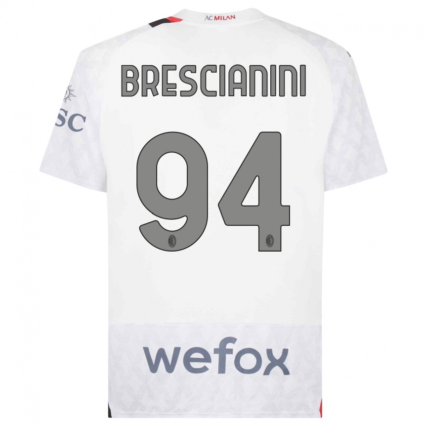 Niño Fútbol Camiseta Marco Brescianini #94 Blanco 2ª Equipación 2023/24 México