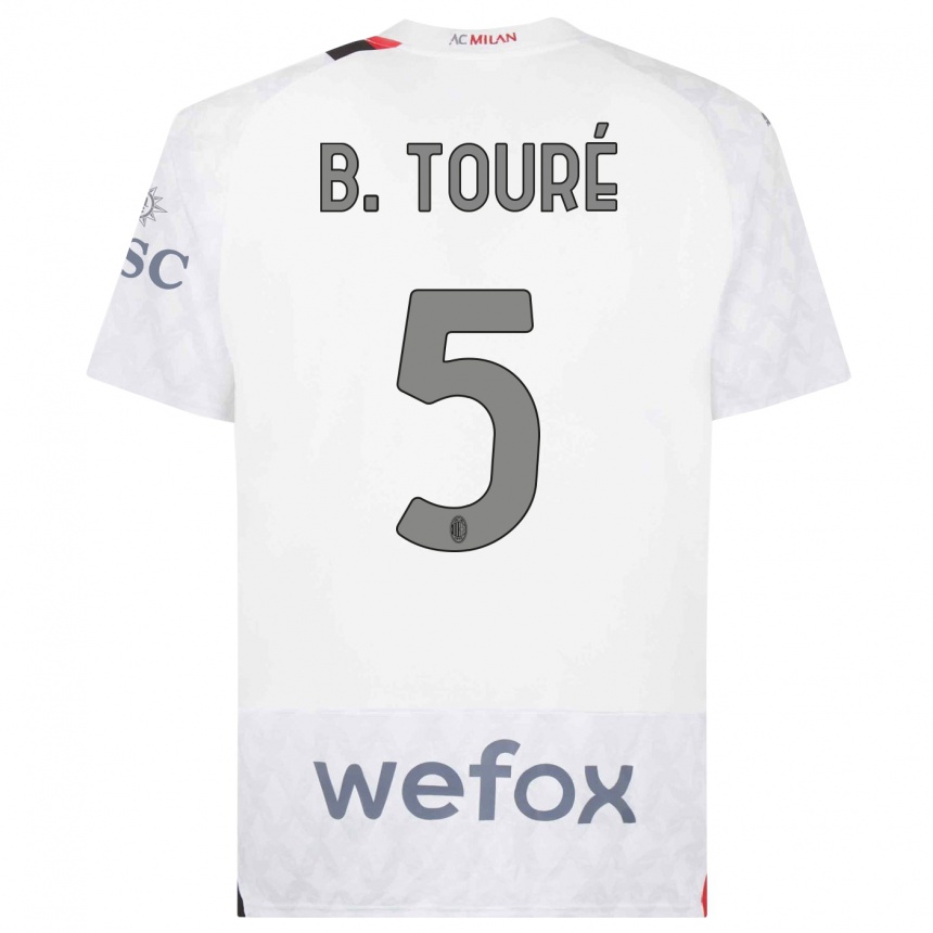 Niño Fútbol Camiseta Fode Ballo-Toure #5 Blanco 2ª Equipación 2023/24 México