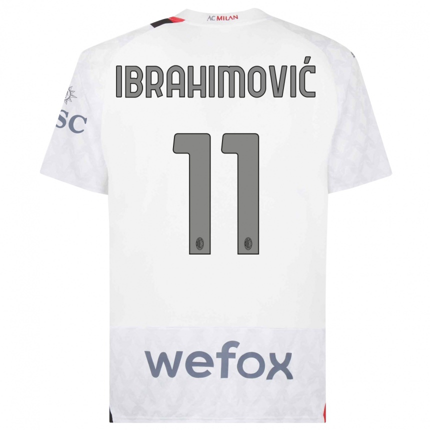 Niño Fútbol Camiseta Zlatan Ibrahimovic #11 Blanco 2ª Equipación 2023/24 México