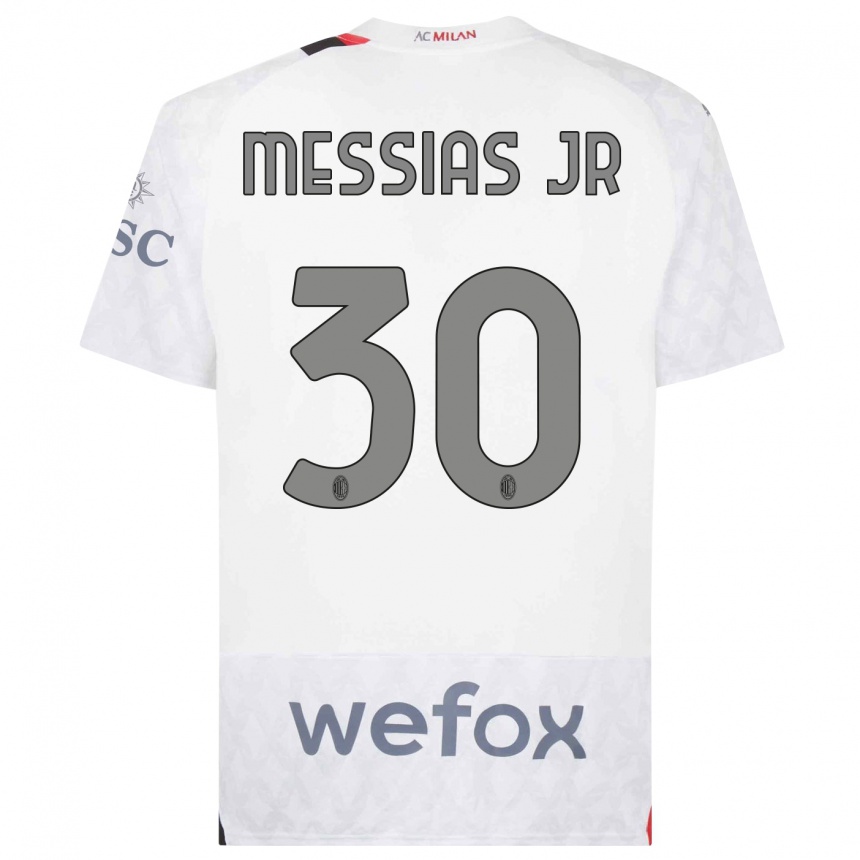 Niño Fútbol Camiseta Junior Messias #30 Blanco 2ª Equipación 2023/24 México