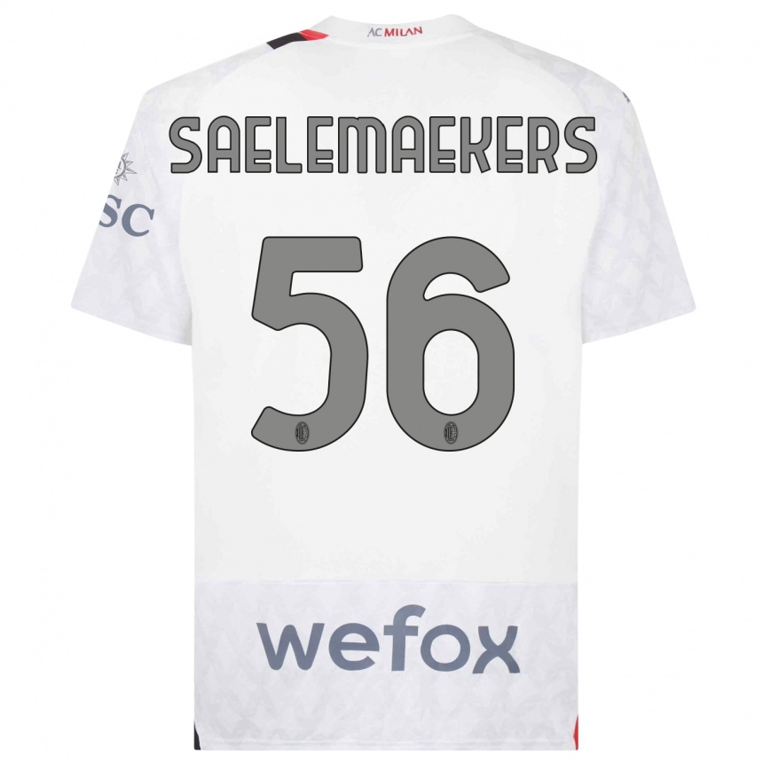 Niño Fútbol Camiseta Alexis Saelemaekers #56 Blanco 2ª Equipación 2023/24 México