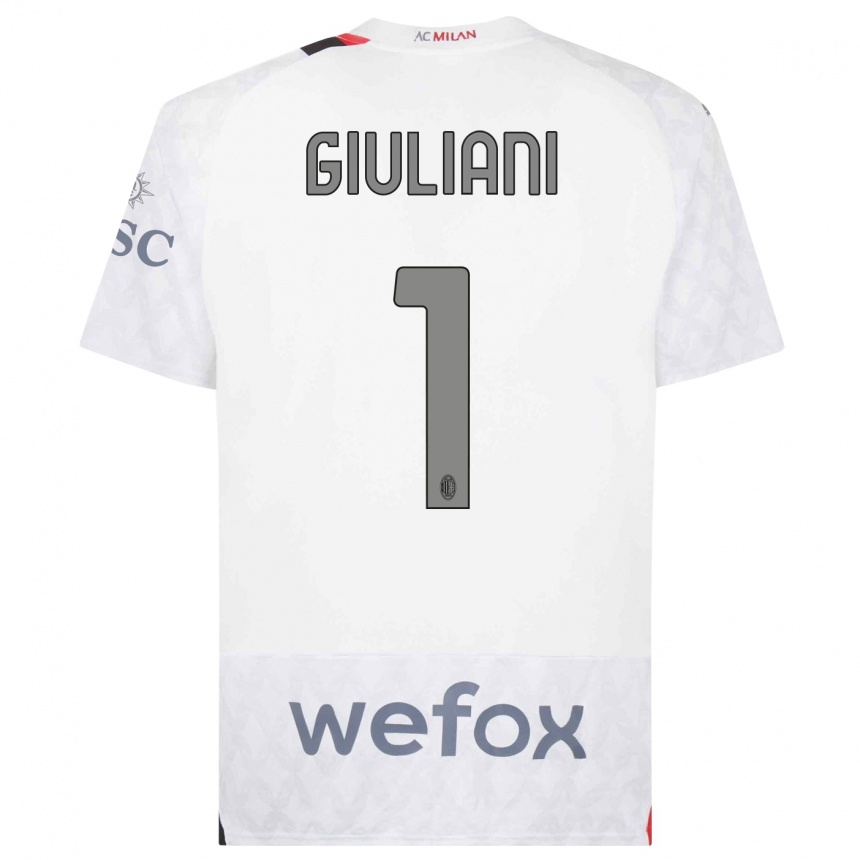 Niño Fútbol Camiseta Laura Giuliani #1 Blanco 2ª Equipación 2023/24 México