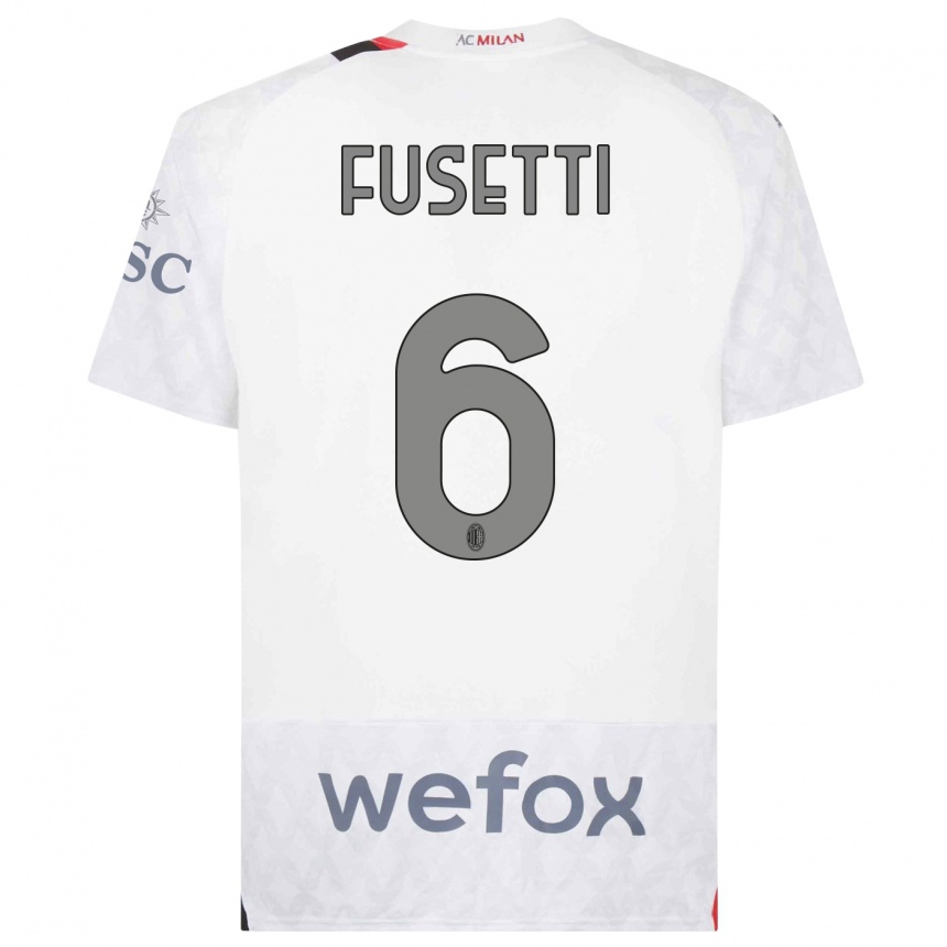 Niño Fútbol Camiseta Laura Fusetti #6 Blanco 2ª Equipación 2023/24 México