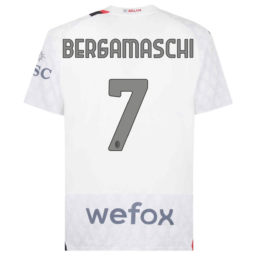 Niño Fútbol Camiseta Valentina Bergamaschi #7 Blanco 2ª Equipación 2023/24 México