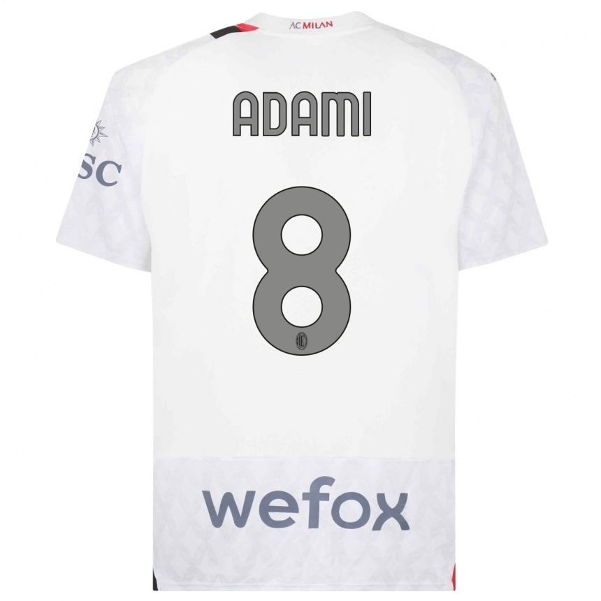 Niño Fútbol Camiseta Greta Adami #8 Blanco 2ª Equipación 2023/24 México