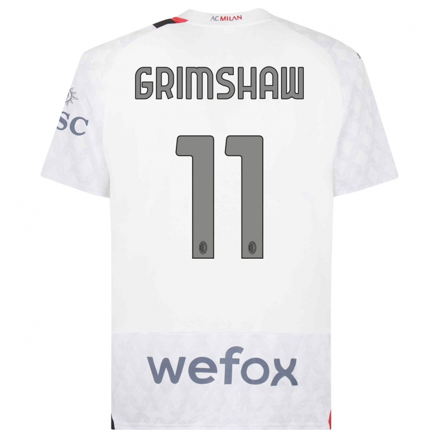 Niño Fútbol Camiseta Christy Grimshaw #11 Blanco 2ª Equipación 2023/24 México