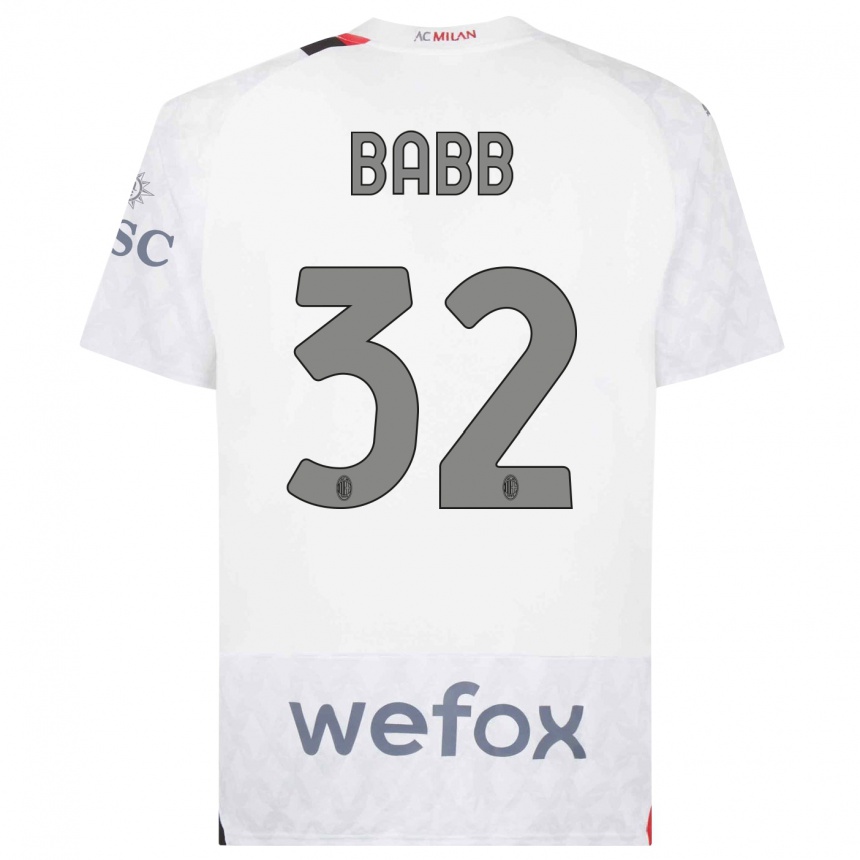 Niño Fútbol Camiseta Selena Delia Babb #32 Blanco 2ª Equipación 2023/24 México