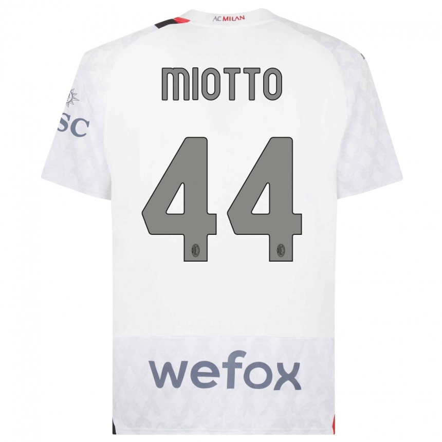 Niño Fútbol Camiseta Giorgia Miotto #44 Blanco 2ª Equipación 2023/24 México