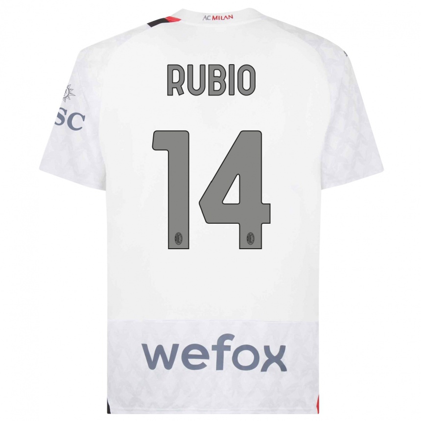 Niño Fútbol Camiseta Silvia Rubio #14 Blanco 2ª Equipación 2023/24 México