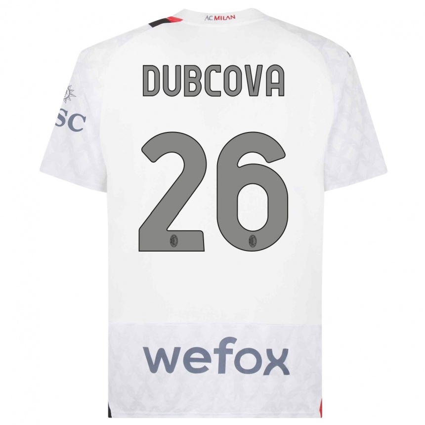 Niño Fútbol Camiseta Michaela Dubcova #26 Blanco 2ª Equipación 2023/24 México