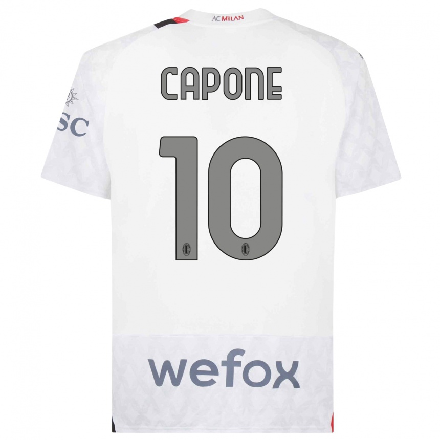 Niño Fútbol Camiseta Andrea Capone #10 Blanco 2ª Equipación 2023/24 México