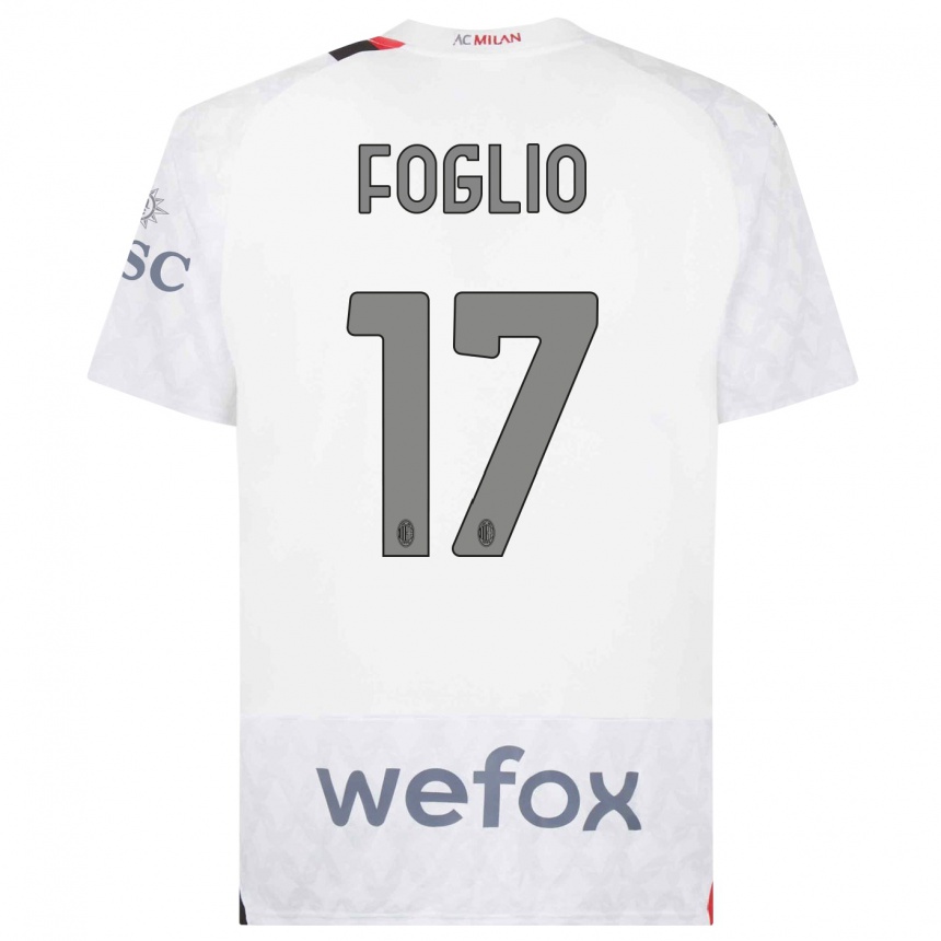 Niño Fútbol Camiseta Christian Foglio #17 Blanco 2ª Equipación 2023/24 México