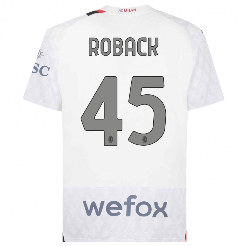 Niño Fútbol Camiseta Emil Roback #45 Blanco 2ª Equipación 2023/24 México