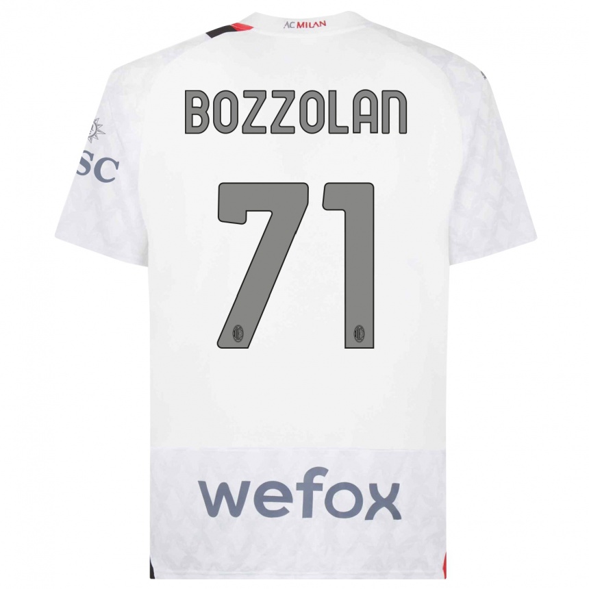 Niño Fútbol Camiseta Andrea Bozzolan #71 Blanco 2ª Equipación 2023/24 México