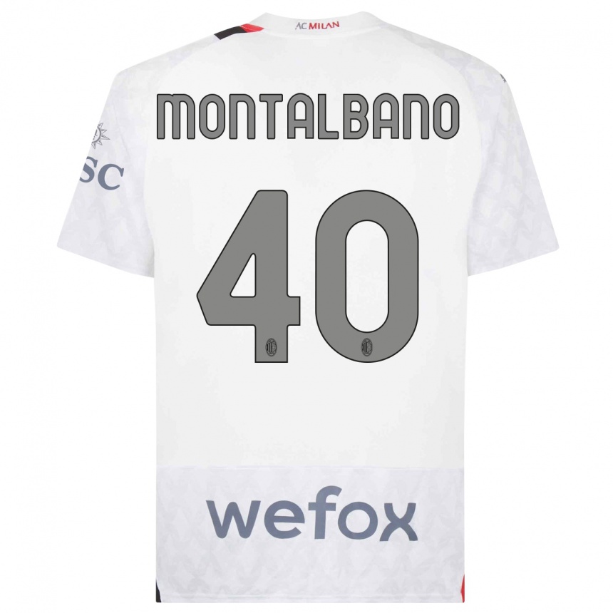 Niño Fútbol Camiseta Nicolo Montalbano #40 Blanco 2ª Equipación 2023/24 México