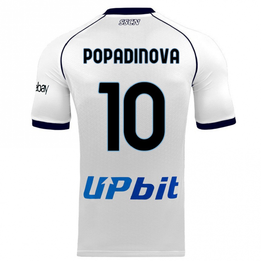 Niño Fútbol Camiseta Evdokiya Popadinova #10 Blanco 2ª Equipación 2023/24 México