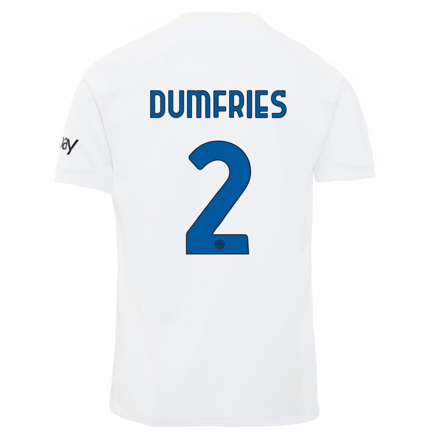 Niño Fútbol Camiseta Denzel Dumfries #2 Blanco 2ª Equipación 2023/24 México