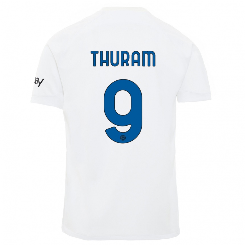 Niño Fútbol Camiseta Marcus Thuram #9 Blanco 2ª Equipación 2023/24 México