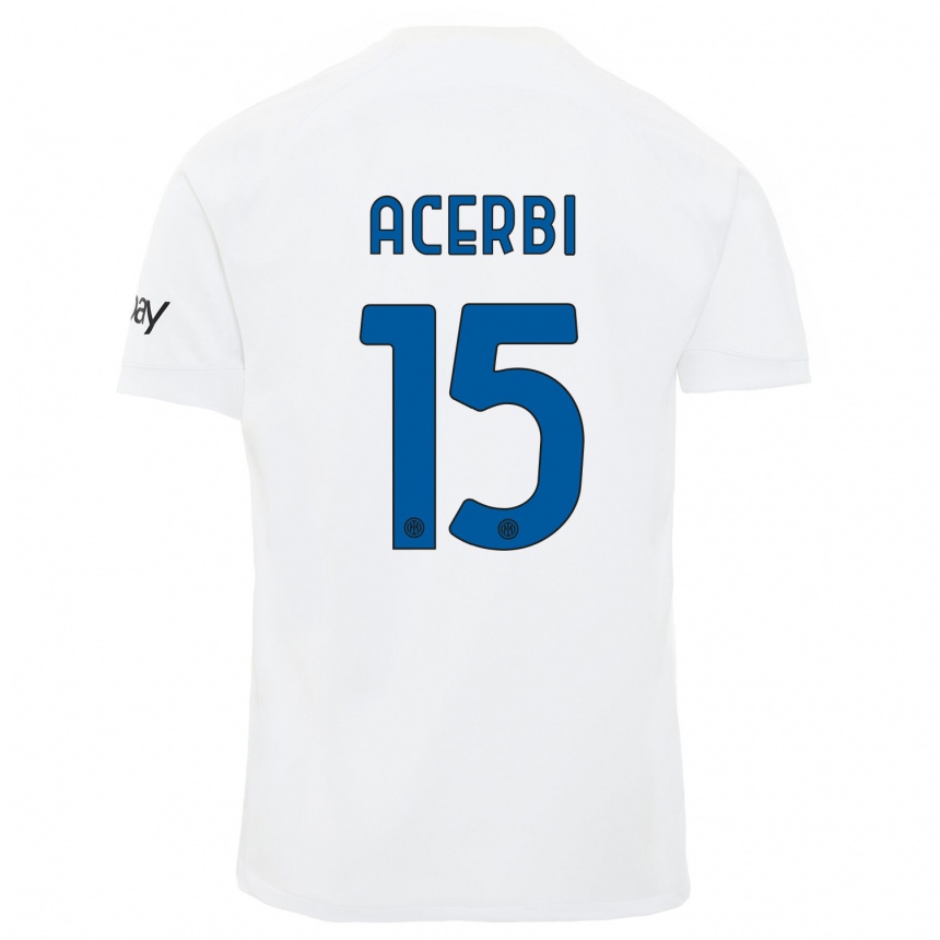 Niño Fútbol Camiseta Francesco Acerbi #15 Blanco 2ª Equipación 2023/24 México