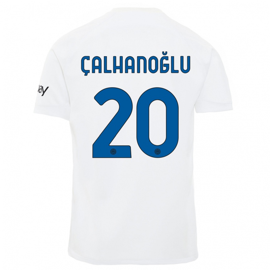 Niño Fútbol Camiseta Hakan Calhanoglu #20 Blanco 2ª Equipación 2023/24 México