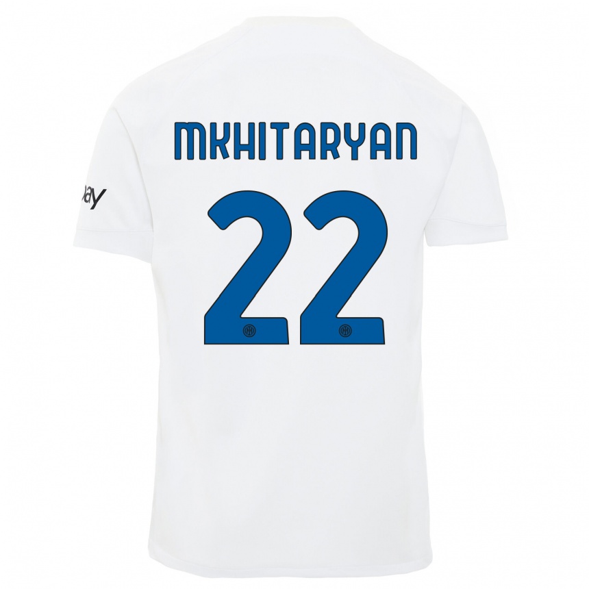 Niño Fútbol Camiseta Henrikh Mkhitaryan #22 Blanco 2ª Equipación 2023/24 México